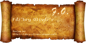 Fábry Olivér névjegykártya